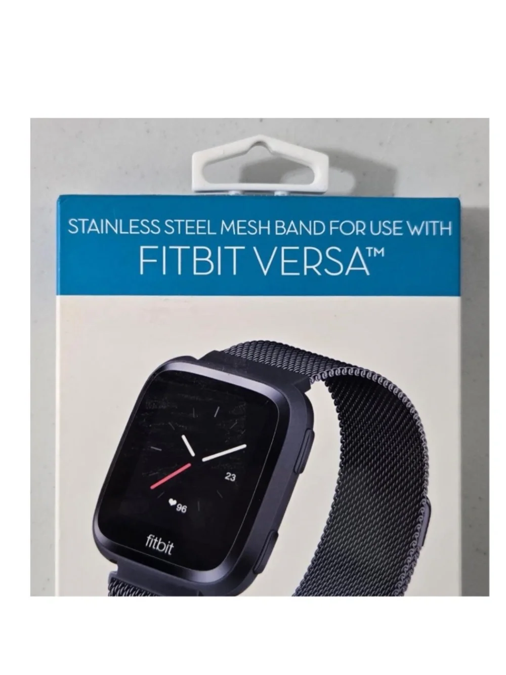 New Withit FitBit Versa Watch Band Stainless Steel Metal Graphite Black Mesh NWT